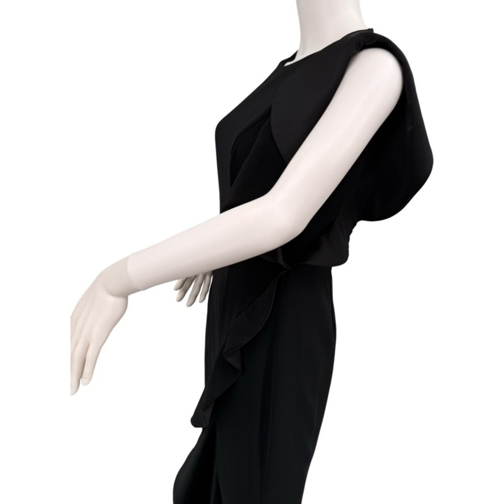 CARMEN MARC VALVO Infusion Black Ruffle Dress Size 2‎ Prom Elegant Formal Gown - Picture 14 of 16
